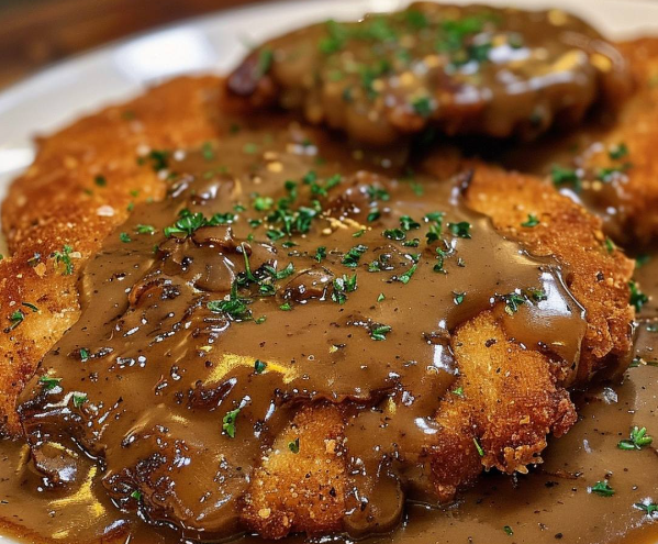 Beef Schnitzel with Gravy